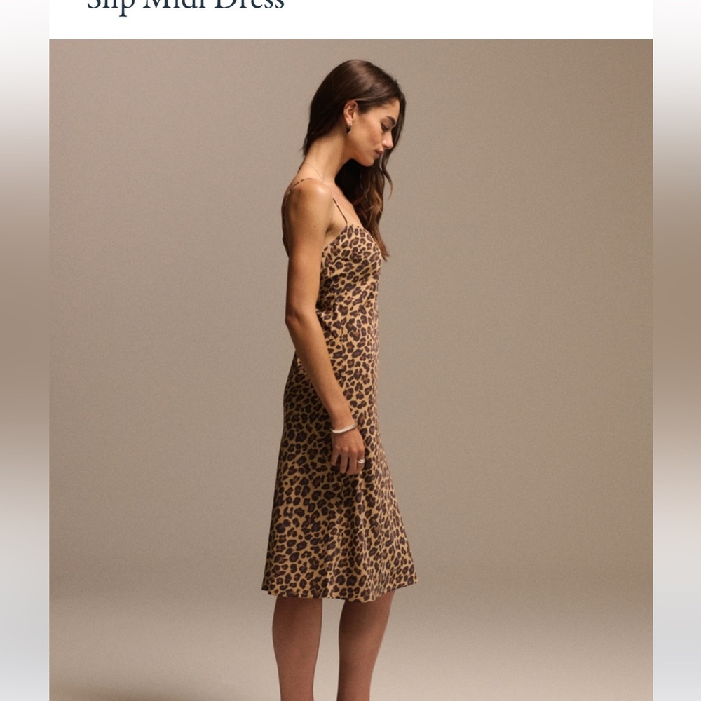 Abercrombie & Fitch midi leopard slip dress - Picture 2 of 4